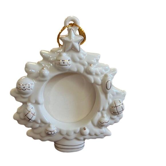 LENOX IVORY & GOLD CHRISTMAS TREE FRAME ORDERMENT NWOT‎ - Picture 1 of 5